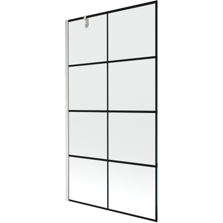 Paroi de baignoire un volet Mexen Next 100 x 150 cm, motif noir, nickel brossé - 895-100-000-00-77-97