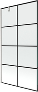 Mexen Next paroi de douche pliante 1 volet 100 x 150 cm, grille noire, nickel brossé - 895-100-000-00-77-97
