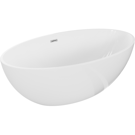 Baignoire freestanding Mexen Nike 175 x 100 cm, blanche, trop-plein chromé - 54071751000-01