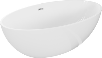 Baignoire freestanding Mexen Nike 175 x 100 cm, blanche, trop-plein chromé - 54071751000-01