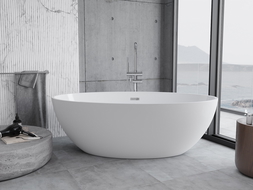 Baignoire freestanding Mexen Nike 175 x 100 cm, blanche, trop-plein chromé - 54071751000-01