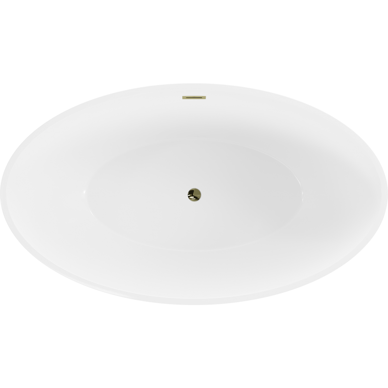 Mexen Nike baignoire autoportante 175 x 100 cm, blanche, trop-plein doré - 54071751000-50