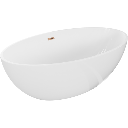 Baignoire mexen Nike autoportante 175 x 100 cm, blanche, écoulement en or rose - 54071751000-60