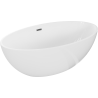 Baignoire Mexen Nike autoportante 175 x 100 cm, blanche, trop plein gun gray brossé - 54071751000-66