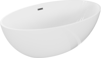 Baignoire Mexen Nike autoportante 175 x 100 cm, blanche, trop plein gun gray brossé - 54071751000-66