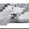 Baignoire Mexen Nike autoportante 175 x 100 cm, blanche, trop plein gun gray brossé - 54071751000-66