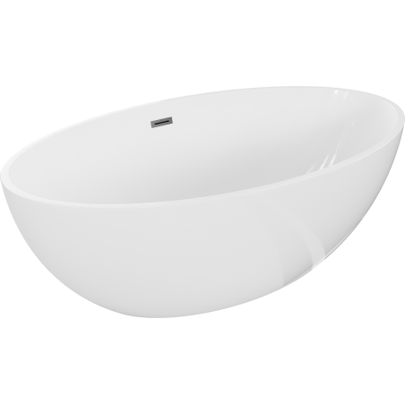 Baignoire Mexen Nike autoportante 175 x 100 cm, blanche, trop-plein gun metal - 54071751000-95