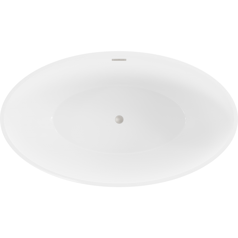 Mexen Nike baignoire autoportante 175 x 100 cm, blanche, trop-plein en nickel brossé - 54071751000-97