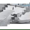 Baignoire Mexen Nike autoportante 175 x 100 cm, blanche, vidange en nickel brossé - 54071751000-97