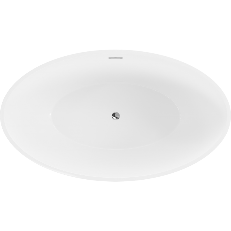 Mexen Nike baignoire autoportante 175 x 100 cm, blanc/noir, trop-plein chromé - 54071751075-01