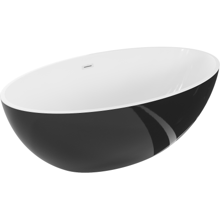 Mexen Nike baignoire autoportante 175 x 100 cm, blanche/noire, trop-plein blanc - 54071751075-20