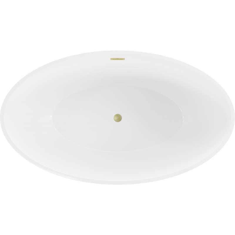 Mexen Nike baignoire autoportante 175 x 100 cm, blanche/noire, trop-plein doré brossé - 54071751075-55