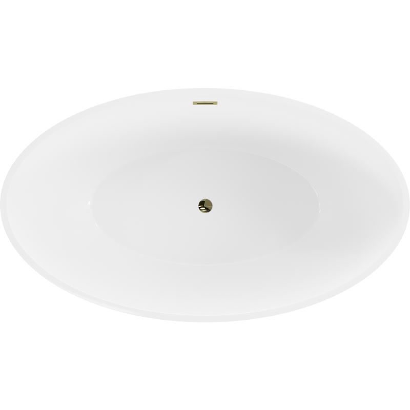 Mexen Nike baignoire autoportante 175 x 100 cm, blanc/noir, trop-plein doré - 54071751075-50