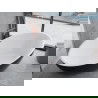 Baignoire Mexen Nike autoportante 175 x 100 cm, blanche/noire, évacuation en laiton brossé - 54071751075-65