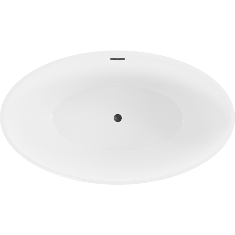 Mexen Nike baignoire autoportante 175 x 100 cm, blanche/noire, trop-plein noir - 54071751075-70