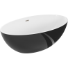 Baignoire Mexen Nike autoportante 175 x 100 cm, blanche/noire, bonde en nickel brossé - 54071751075-97