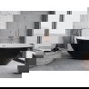 Baignoire Mexen Nike autoportante 175 x 100 cm, blanche/noire, évacuation en laiton brossé - 54071751075-65