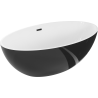 Baignoire Mexen Nike autoportante 175 x 100 cm, blanche/noire, bonde noire - 54071751075-70
