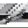Baignoire autoportante Mexen Nike 175 x 100 cm, blanche/noire, trop-plein en or brossé - 54071751075-55