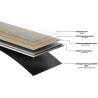 Mexen Saguaro panneaux vinyles chevrons 635 x 127 mm SPC 6,5 mm, sous-couche IPEX 1,5 mm, 4 V-Fuga, Chêne - F1182-0635-127-505-?