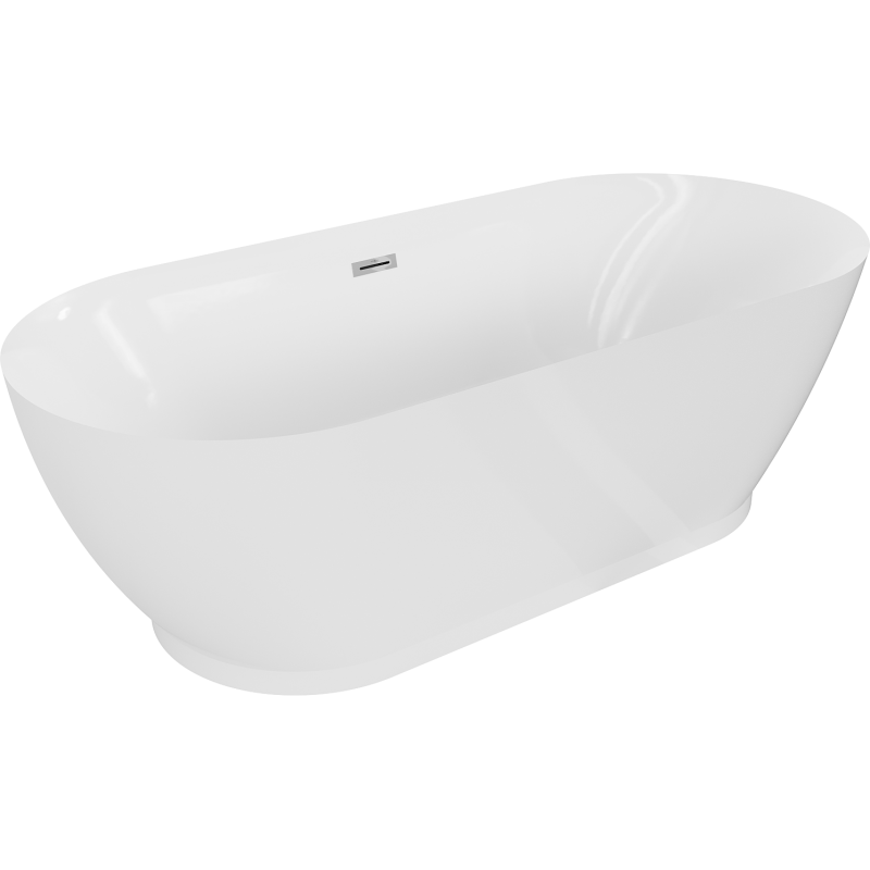 Baignoire Mexen Roxy autoportante 180 x 85 cm, blanche, trop-plein chromé - 51201808500-01