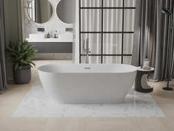 Baignoire Mexen Roxy autoportante 180 x 85 cm, blanche, trop-plein chromé - 51201808500-01