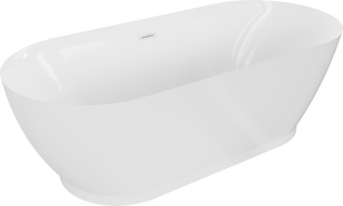 Baignoire Mexen Roxy autoportante 180 x 85 cm, blanche, bonde blanche - 51201808500-20