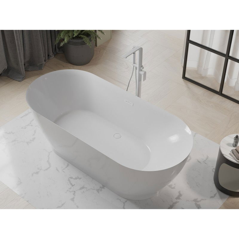 Mexen Roxy baignoire autoportante 180 x 85 cm, blanche, trop-plein blanc - 51201808500-20