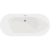 Baignoire autoportante Mexen Roxy 180 x 85 cm, blanche, trop plein doré - 51201808500-50