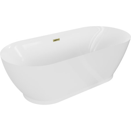 Baignoire autoportante Mexen Roxy 180 x 85 cm, blanche, trop plein doré - 51201808500-50