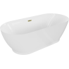Baignoire autoportante Mexen Roxy 180 x 85 cm, blanche, trop plein doré - 51201808500-50