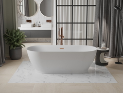 Mexen Roxy baignoire autoportante 180 x 85 cm, blanche, bonde en or rose - 51201808500-60