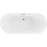 Baignoire Mexen Roxy indépendante 180 x 85 cm, blanche, bonde gun gray brossé - 51201808500-66