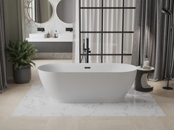 Mexen Roxy baignoire autoportante 180 x 85 cm, blanche, trop-plein noir - 51201808500-70