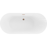 Baignoire freestanding Mexen Roxy 180 x 85 cm, blanche/noire, évacuation en or rose - 51201808575-60