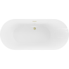 Baignoire autoportante Mexen Roxy 180 x 85 cm, blanche/noire, évacuation en or brossé - 51201808575-55