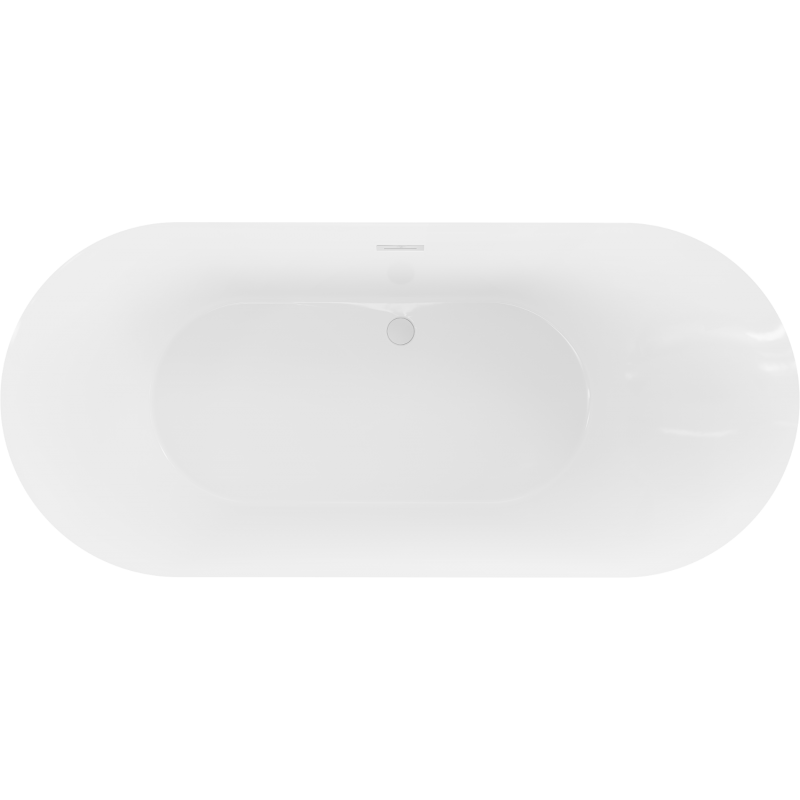 Mexen Roxy baignoire autoportante 180 x 85 cm, blanche/noire, trop-plein blanc - 51201808575-20