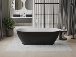 Baignoire Mexen Roxy îlot 180 x 85 cm, blanc/noir, évacuation blanche - 51201808575-20