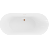 Mexen Roxy baignoire autonome 180 x 85 cm, blanche/noire, trop-plein en laiton brossé - 51201808575-65