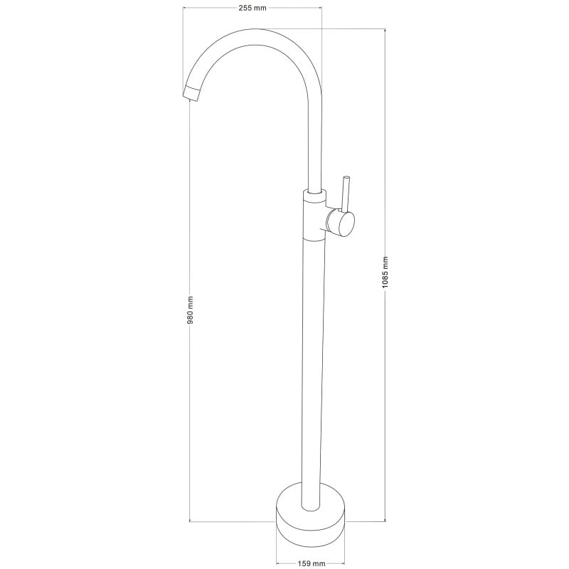Mexen Alma robinet de lavabo autoportant, chrome - 75034-00