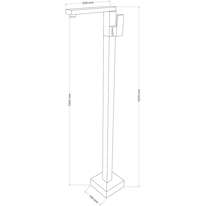 Mexen Urano robinet de lavabo autoportant, noir - 75234-70