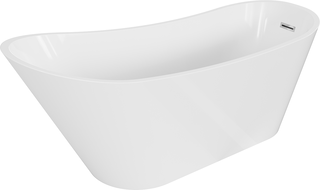 Mexen Alta baignoire autoportante 170 x 75 cm, blanche, trop-plein en chrome - 52141707500-01