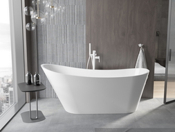Baignoire Mexen Alta autoportante 170 x 75 cm, blanche, avec trop-plein blanc - 52141707500-20