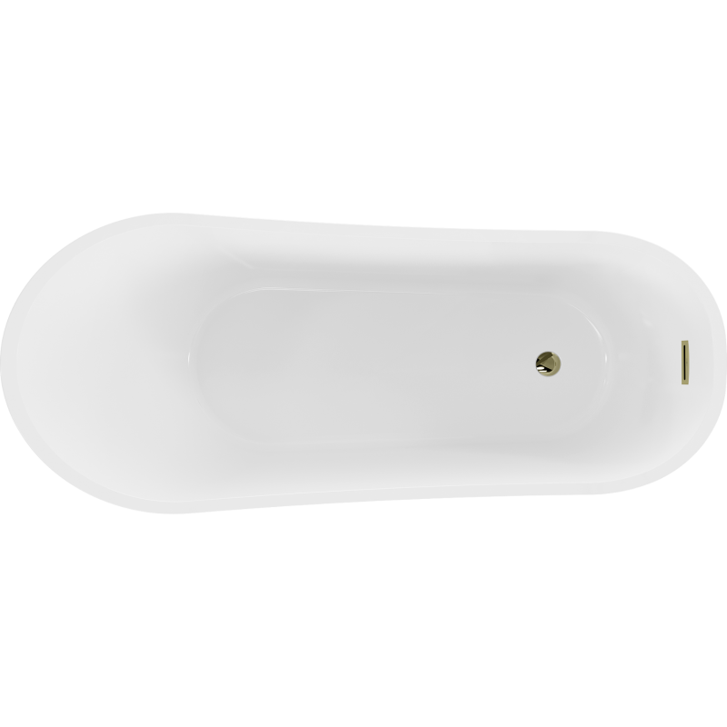 Mexen Alta baignoire autoportante 170 x 75 cm, blanche, trop-plein doré - 52141707500-50