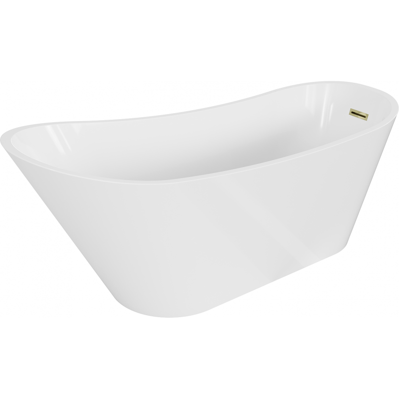 Baignoire Mexen Alta autoportante 170 x 75 cm, blanche, évacuation dorée - 52141707500-50
