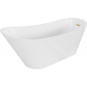 Baignoire Mexen Alta autoportante 170 x 75 cm, blanche, évacuation en or brossé - 52141707500-55