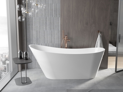 Baignoire Mexen Alta autoportante 170 x 75 cm, blanche, évacuation en or rose - 52141707500-60