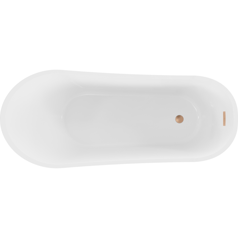 Mexen Alta baignoire autoportante 170 x 75 cm, blanche, trop-plein cuivre brossé - 52141707500-65
