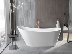Mexen Alta baignoire autoportante 170 x 75 cm, blanche, évacuation en cuivre brossé - 52141707500-65