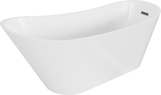 Mexen Alta baignoire autoportante 170 x 75 cm, blanche, trop-plein gris canon brossé - 52141707500-66